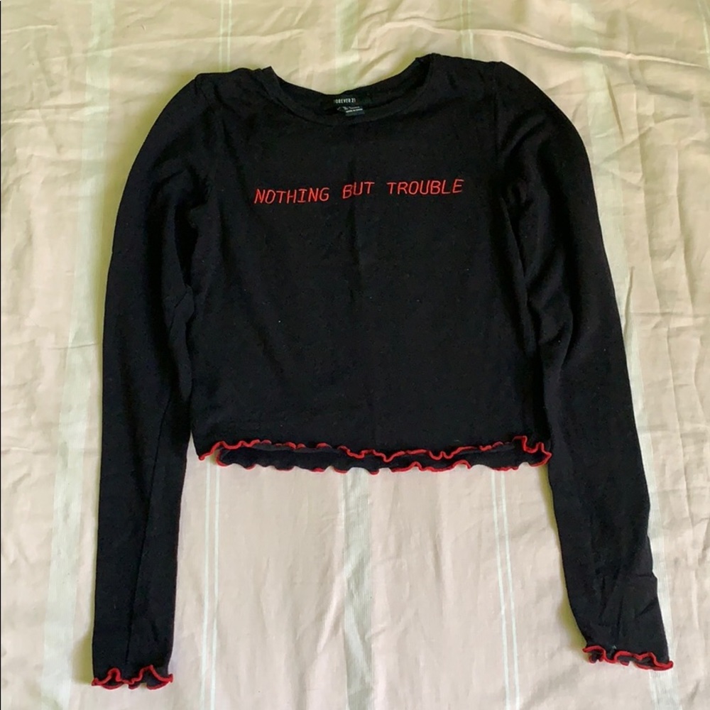 Nothing but trouble crop top.
